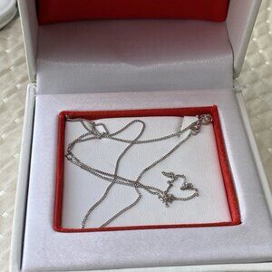 10K White Gold 18” Fine Box Chain Necklace 0.85g BHJ Stamped